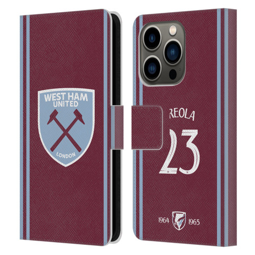 West Ham United FC 2024/25 Players Home Kit Alphonse Areola Leather Book Wallet Case Cover For Apple iPhone 14 Pro