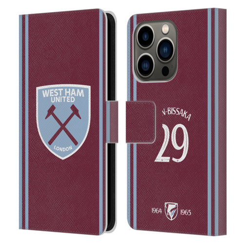 West Ham United FC 2024/25 Players Home Kit Aaron Wan-Bissaka Leather Book Wallet Case Cover For Apple iPhone 14 Pro
