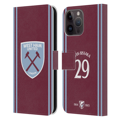 West Ham United FC 2024/25 Players Home Kit Aaron Wan-Bissaka Leather Book Wallet Case Cover For Apple iPhone 15 Pro Max