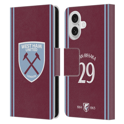 West Ham United FC 2024/25 Players Home Kit Aaron Wan-Bissaka Leather Book Wallet Case Cover For Apple iPhone 16