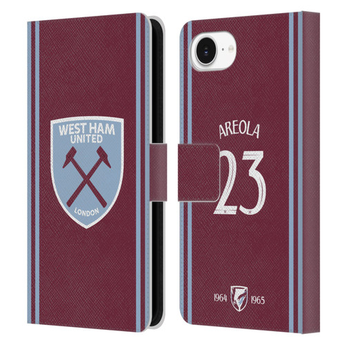 West Ham United FC 2024/25 Players Home Kit Alphonse Areola Leather Book Wallet Case Cover For Apple iPhone 16e
