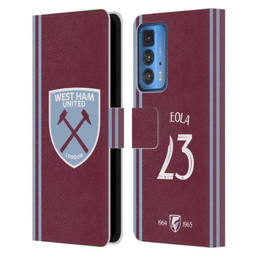 West Ham United FC 2024/25 Players Home Kit Alphonse Areola Leather Book Wallet Case Cover For Motorola Edge (2022)