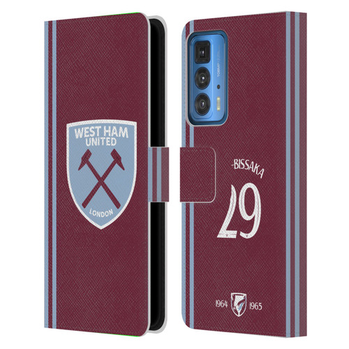 West Ham United FC 2024/25 Players Home Kit Aaron Wan-Bissaka Leather Book Wallet Case Cover For Motorola Edge (2022)
