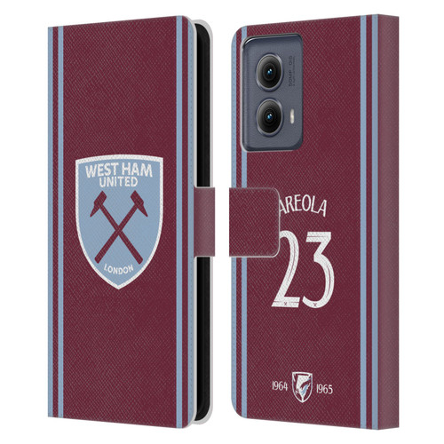West Ham United FC 2024/25 Players Home Kit Alphonse Areola Leather Book Wallet Case Cover For Motorola Edge (2024)