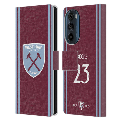 West Ham United FC 2024/25 Players Home Kit Alphonse Areola Leather Book Wallet Case Cover For Motorola Edge 30