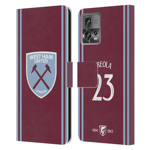 West Ham United FC 2024/25 Players Home Kit Alphonse Areola Leather Book Wallet Case Cover For Motorola Moto Edge 30 Fusion