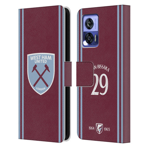 West Ham United FC 2024/25 Players Home Kit Aaron Wan-Bissaka Leather Book Wallet Case Cover For Motorola Edge 30 Neo 5G