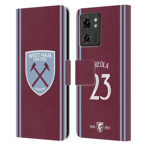 West Ham United FC 2024/25 Players Home Kit Alphonse Areola Leather Book Wallet Case Cover For Motorola Moto Edge 40/Edge (2023)