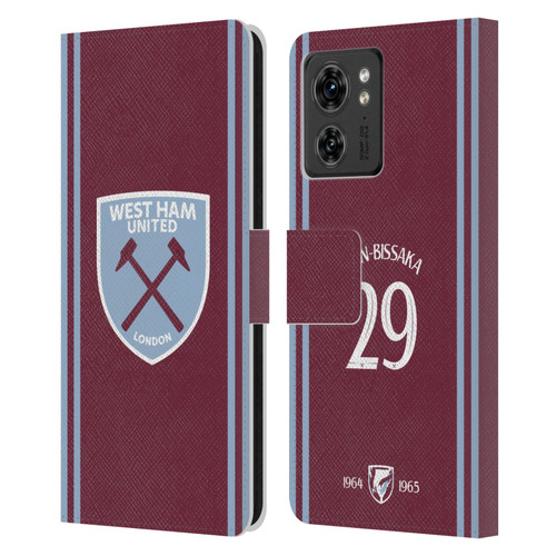 West Ham United FC 2024/25 Players Home Kit Aaron Wan-Bissaka Leather Book Wallet Case Cover For Motorola Moto Edge 40/Edge (2023)