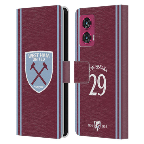West Ham United FC 2024/25 Players Home Kit Aaron Wan-Bissaka Leather Book Wallet Case Cover For Motorola Edge 50 Fusion