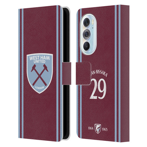 West Ham United FC 2024/25 Players Home Kit Aaron Wan-Bissaka Leather Book Wallet Case Cover For Motorola Edge X30