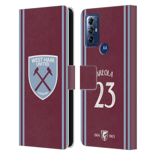 West Ham United FC 2024/25 Players Home Kit Alphonse Areola Leather Book Wallet Case Cover For Motorola Moto G Play (2023)