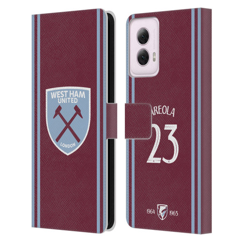 West Ham United FC 2024/25 Players Home Kit Alphonse Areola Leather Book Wallet Case Cover For Motorola Moto G Power (2024)