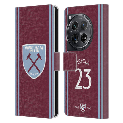 West Ham United FC 2024/25 Players Home Kit Alphonse Areola Leather Book Wallet Case Cover For OnePlus 12