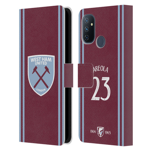 West Ham United FC 2024/25 Players Home Kit Alphonse Areola Leather Book Wallet Case Cover For OnePlus Nord N100
