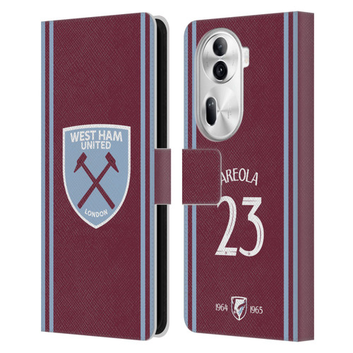 West Ham United FC 2024/25 Players Home Kit Alphonse Areola Leather Book Wallet Case Cover For OPPO Reno11
