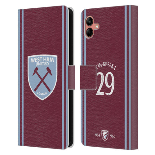West Ham United FC 2024/25 Players Home Kit Aaron Wan-Bissaka Leather Book Wallet Case Cover For Samsung Galaxy A04 (2022) West Ham United FC 2024/25 Players Home Kit Aaron Wan-Bissaka Leather Book Wallet Case Cover For Samsung Galaxy A04 (2022)