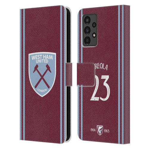 West Ham United FC 2024/25 Players Home Kit Alphonse Areola Leather Book Wallet Case Cover For Samsung Galaxy A13 (2022)