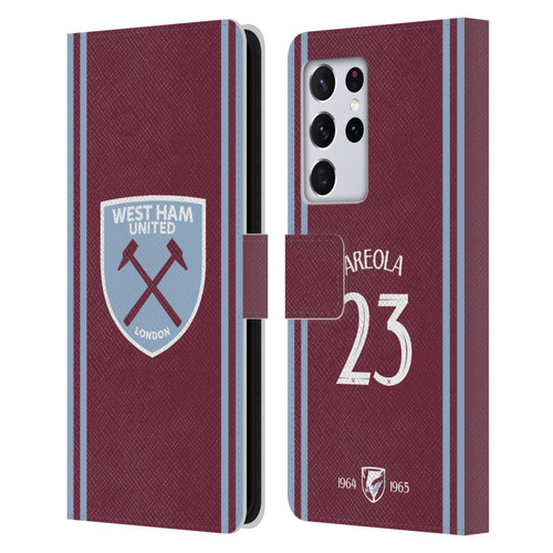 West Ham United FC 2024/25 Players Home Kit Alphonse Areola Leather Book Wallet Case Cover For Samsung Galaxy S21 Ultra 5G