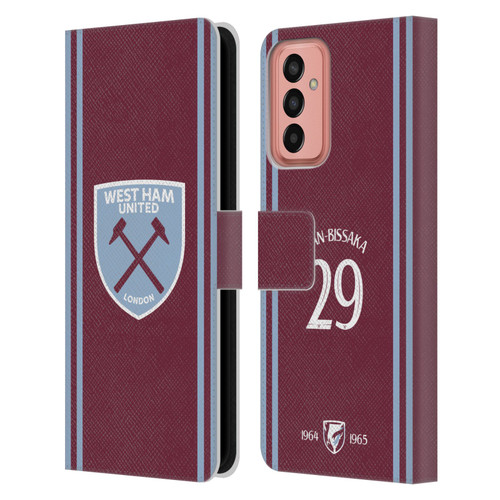 West Ham United FC 2024/25 Players Home Kit Aaron Wan-Bissaka Leather Book Wallet Case Cover For Samsung Galaxy M13 (2022) West Ham United FC 2024/25 Players Home Kit Aaron Wan-Bissaka Leather Book Wallet Case Cover For Samsung Galaxy M13 (2022)