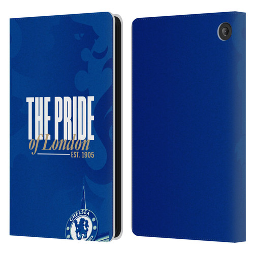 Chelsea Football Club Retro Kit and Stadium Pride Of London Leather Book Wallet Case Cover For Amazon Fire 7 2022