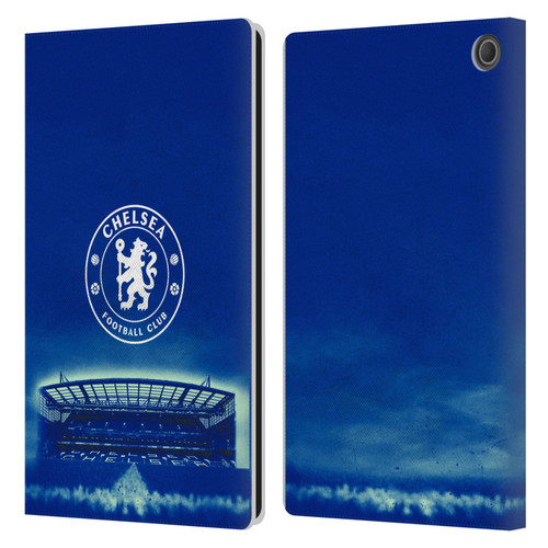 Chelsea Football Club Retro Kit and Stadium Logo Leather Book Wallet Case Cover For Amazon Fire Max 11 2023
