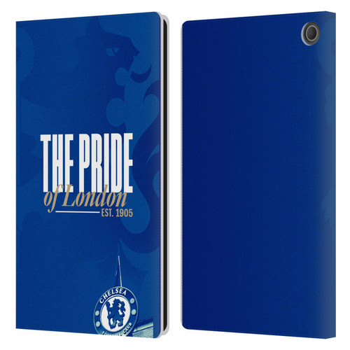Chelsea Football Club Retro Kit and Stadium Pride Of London Leather Book Wallet Case Cover For Amazon Fire Max 11 2023