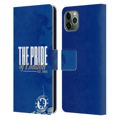 Chelsea Football Club Retro Kit and Stadium Pride Of London Leather Book Wallet Case Cover For Apple iPhone 11 Pro Max
