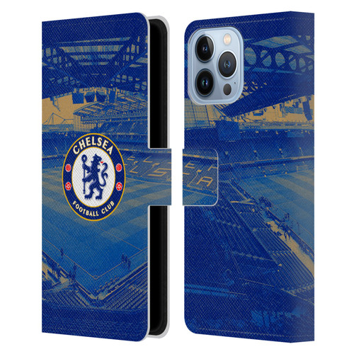 Chelsea Football Club Retro Kit and Stadium Stamford Bridge Leather Book Wallet Case Cover For Apple iPhone 13 Pro Max