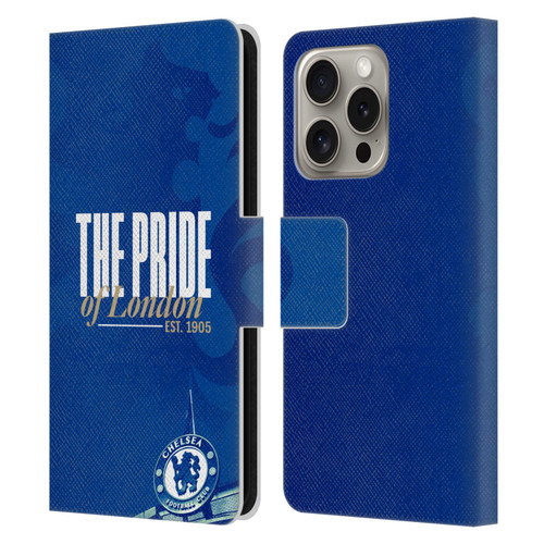 Chelsea Football Club Retro Kit and Stadium Pride Of London Leather Book Wallet Case Cover For Apple iPhone 16 Pro Chelsea Football Club Retro Kit and Stadium Pride Of London Leather Book Wallet Case Cover For Apple iPhone 16 Pro