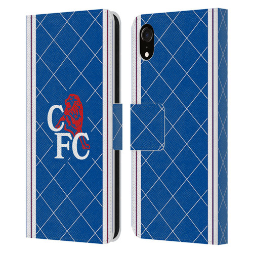 Chelsea Football Club Retro Kit and Stadium 1988 Home Leather Book Wallet Case Cover For Apple iPhone XR