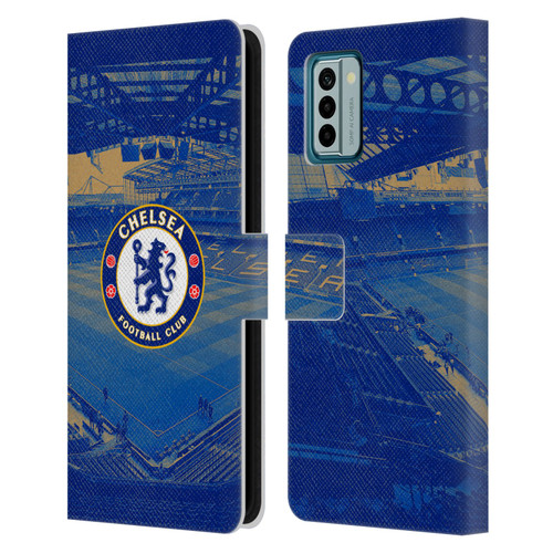 Chelsea Football Club Retro Kit and Stadium Stamford Bridge Leather Book Wallet Case Cover For Nokia G42