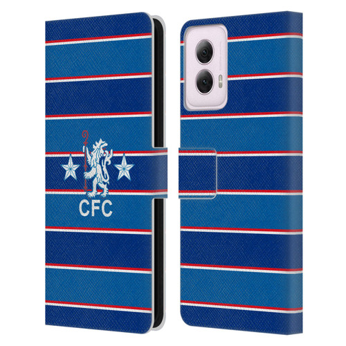 Chelsea Football Club Retro Kit and Stadium 1984 Home Leather Book Wallet Case Cover For Motorola Moto G Power (2024)