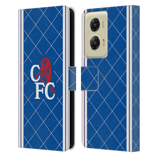 Chelsea Football Club Retro Kit and Stadium 1988 Home Leather Book Wallet Case Cover For Motorola Moto G Stylus 5G (2024)