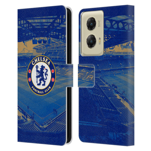 Chelsea Football Club Retro Kit and Stadium Stamford Bridge Leather Book Wallet Case Cover For Motorola Moto G Stylus 5G (2024)