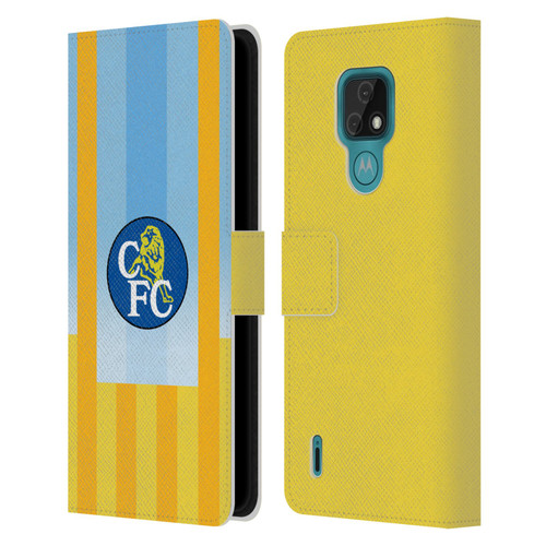 Chelsea Football Club Retro Kit and Stadium 1998 Away Leather Book Wallet Case Cover For Motorola Moto E7
