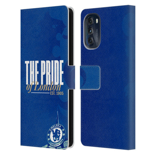 Chelsea Football Club Retro Kit and Stadium Pride Of London Leather Book Wallet Case Cover For Motorola Moto G (2022)