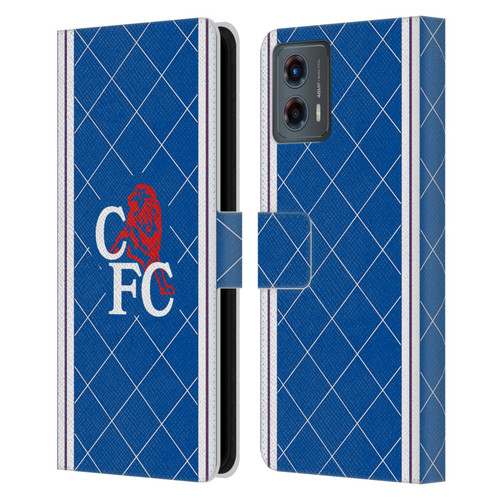Chelsea Football Club Retro Kit and Stadium 1988 Home Leather Book Wallet Case Cover For Motorola Moto G (2023)