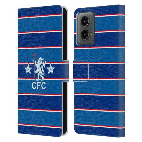Chelsea Football Club Retro Kit and Stadium 1984 Home Leather Book Wallet Case Cover For Motorola Moto G (2024)