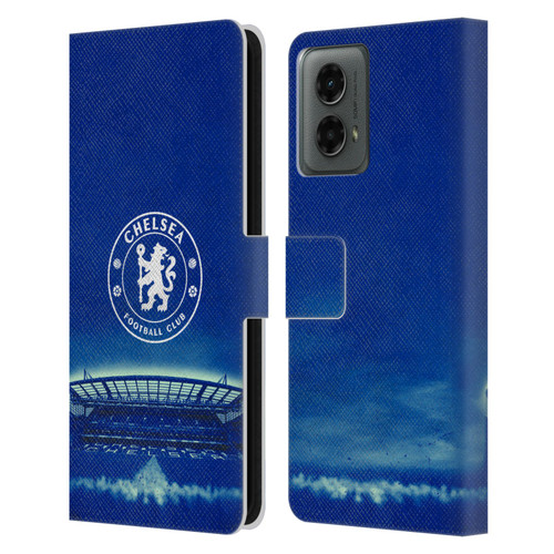 Chelsea Football Club Retro Kit and Stadium Logo Leather Book Wallet Case Cover For Motorola Moto G (2024)