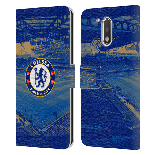 Chelsea Football Club Retro Kit and Stadium Stamford Bridge Leather Book Wallet Case Cover For Motorola Moto G41