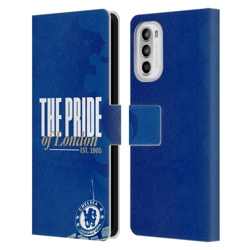 Chelsea Football Club Retro Kit and Stadium Pride Of London Leather Book Wallet Case Cover For Motorola Moto G52