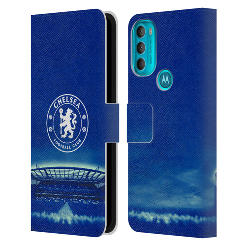 Chelsea Football Club Retro Kit and Stadium Logo Leather Book Wallet Case Cover For Motorola Moto G71 5G