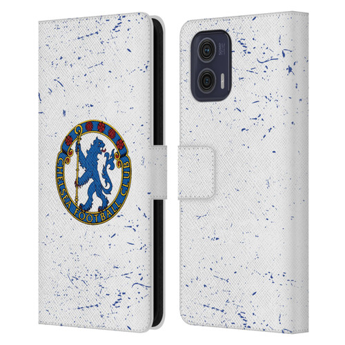 Chelsea Football Club Retro Kit and Stadium 1953 Crest Leather Book Wallet Case Cover For Motorola Moto G73 5G
