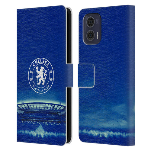 Chelsea Football Club Retro Kit and Stadium Logo Leather Book Wallet Case Cover For Motorola Moto G73 5G