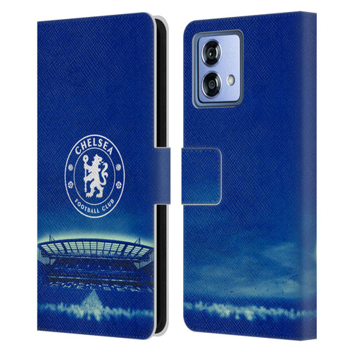 Chelsea Football Club Retro Kit and Stadium Logo Leather Book Wallet Case Cover For Motorola Moto G84 5G