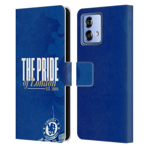 Chelsea Football Club Retro Kit and Stadium Pride Of London Leather Book Wallet Case Cover For Motorola Moto G84 5G
