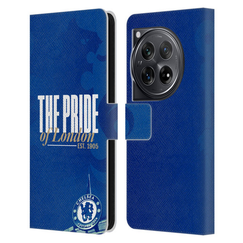 Chelsea Football Club Retro Kit and Stadium Pride Of London Leather Book Wallet Case Cover For OnePlus 12