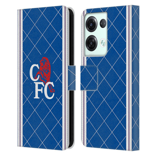 Chelsea Football Club Retro Kit and Stadium 1988 Home Leather Book Wallet Case Cover For OPPO Reno8 Pro