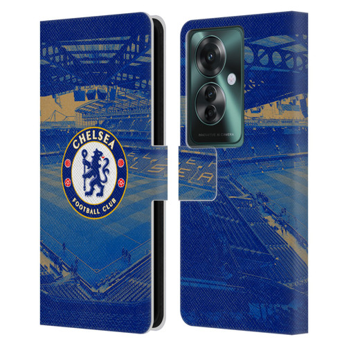 Chelsea Football Club Retro Kit and Stadium Stamford Bridge Leather Book Wallet Case Cover For OPPO Reno11 F 5G / F25 Pro 5G